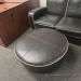 Black Leather Sofa Set With Trim - Loveseat, Armchair, Ottoman